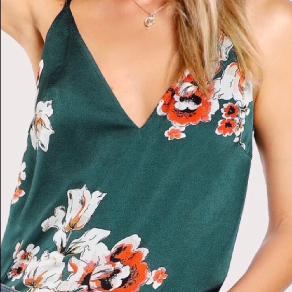 Large Floral Satin Cami Blouse - Picture 5 of 10